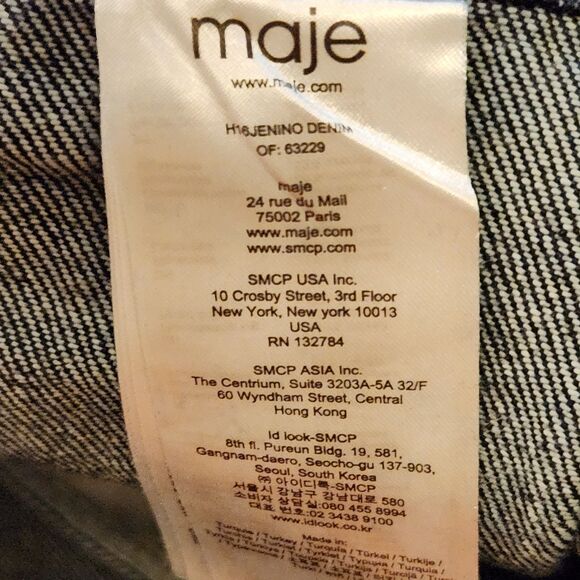 Maje Button-Front Denim Mini Skirt, French Girl Style, Dark Wash, Sz FR 38/US 6 - Picture 13 of 13